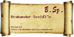 Brabander Szolón névjegykártya